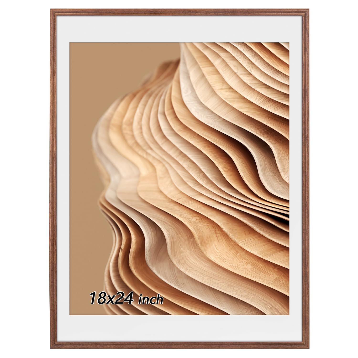 HOHIYO 24x18 Inch Photo Picture Frame, Oak Wood Poster Frame Wall 18x24 Oak Wooden Picture Frame Wall 18 x 24 Inch (45.7 x 61 cm) Acrylic With Safe Perspex Front & Wall Mounting