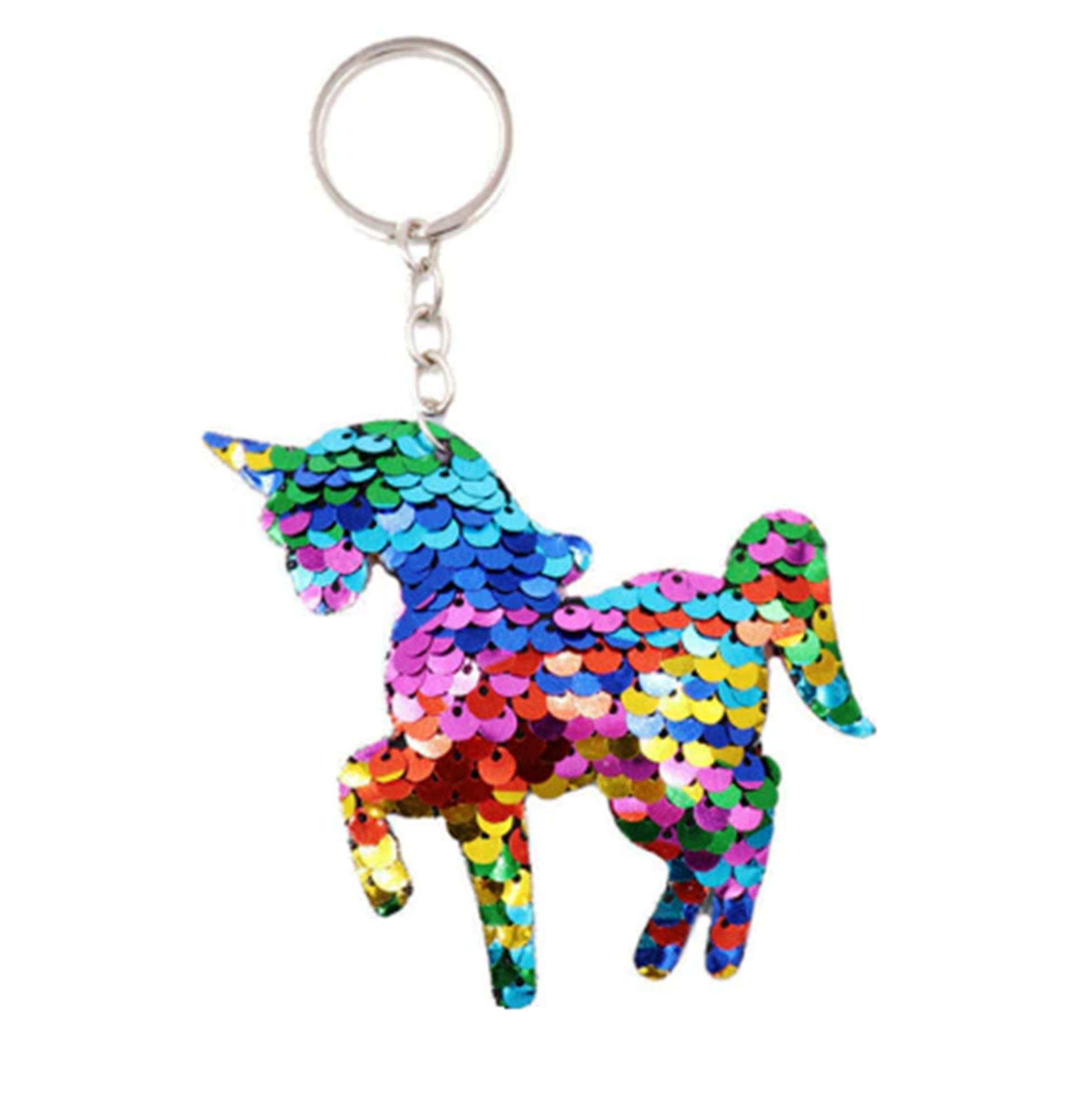CrownOfRibbons Unicorn Keyring, Rainbow Suitcase luggage accessory, Sparkles