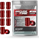 Performore 8 pcs Tire Valve Caps Heavy-Duty Stem Covers Universal Car Wheel Aluminum Tire Valve Stem Caps Dust Cover for Cars, SUVs, Bikes, Bicycles, and Motorcycles (Red)