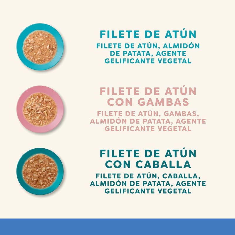 100% Comida Húmida Natural para Gatos Adultos, seleção de Peixe em Molho Multipack, 12 × latas de 70 g