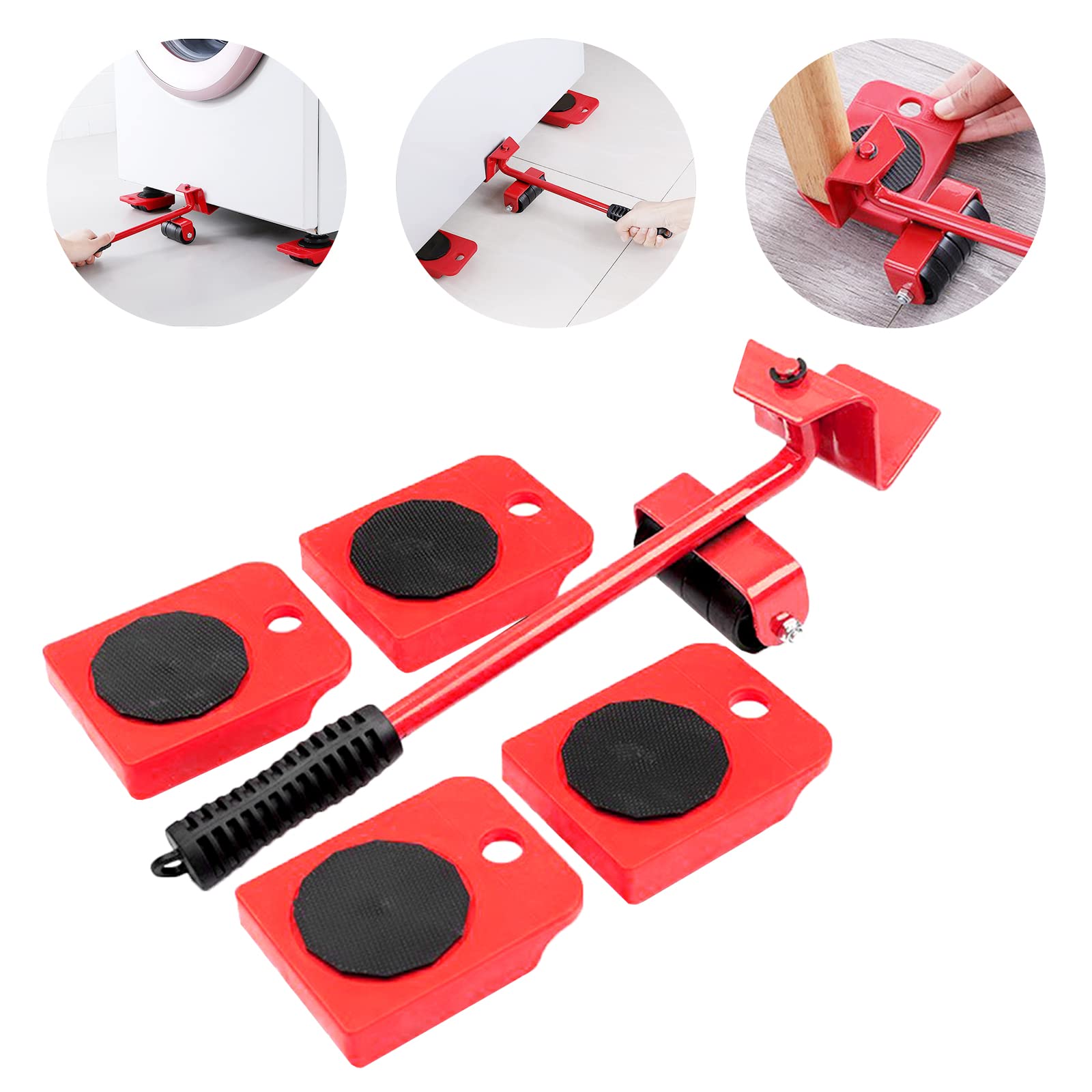 Furniture Lifter Heavy Appliance Dolly Rollers Wheel Slider Mover Tool Set With 4 Sliders Easy Moving