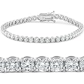 MIRFREYR Tennis Bracelet for Women White Gold Plated Classic Bracelets Cubic Zirconia Gemstone Jewelry Gift for Her|Size 6.5-8.0 Inch 3/4mm width