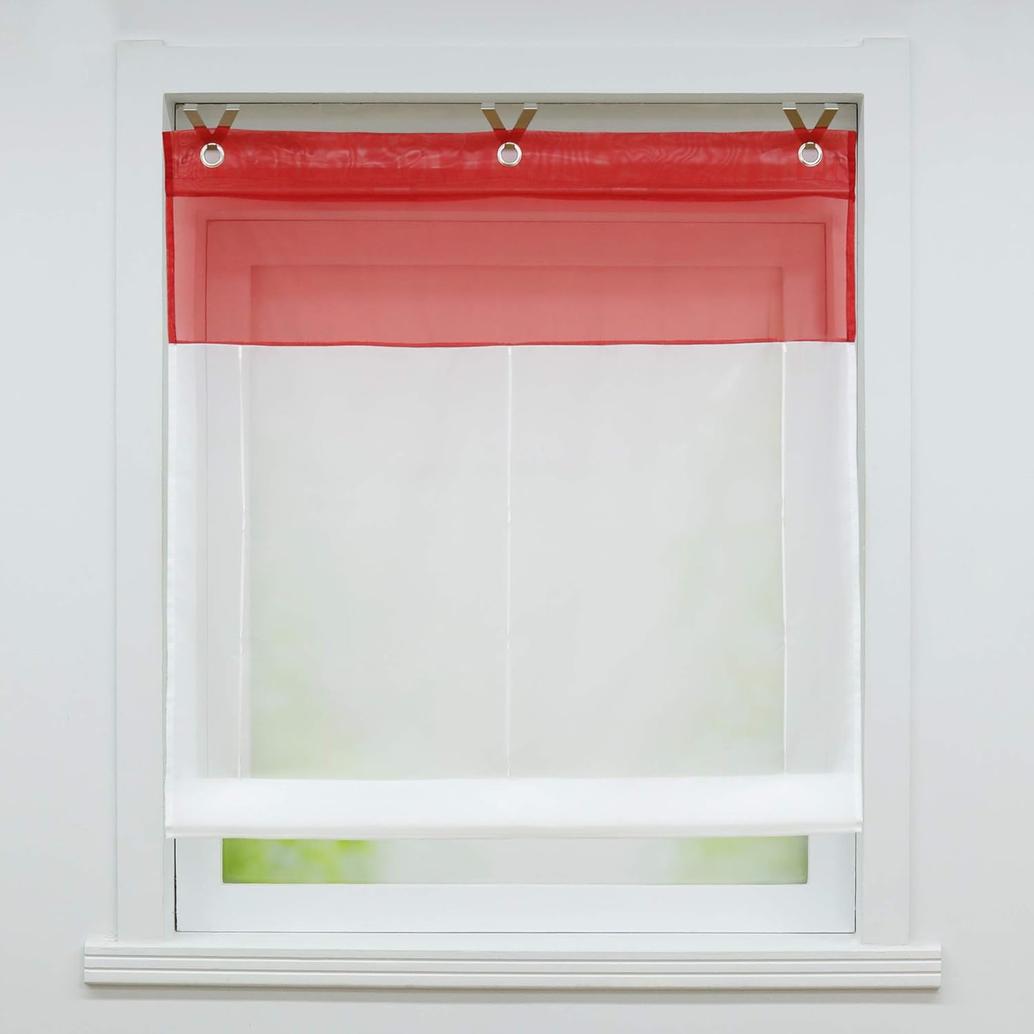 Joyswahl Voile Raffrollo Mit Hakenaufhangung Ohne Bohren Edelgard Schals Fenster Gardine Bxh 45x165cm Grun 1er Pack Wohnaccessoires Deko Fensterdekoration