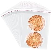 ZGORENDZ 300 Pcs Clear Cellophane Bags 5x7 Inches, Self Sealing Resealable Cookie Bags for Candy, Gifts, Favors, Bakery Supplies, Chocolate Chip Cookies, Brownies