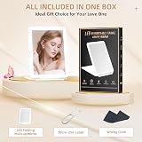 FENCHILIN Lighted Travel Makeup Mirror 72 LEDs Dimmable 3 Color Modes view 6