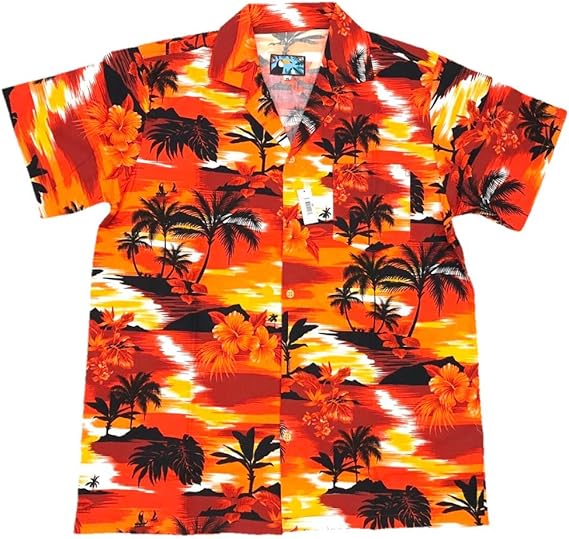 Amazon 沖縄限定 アロハシャツ 夕焼け オレンジ ｓ Ll シャツ 通販