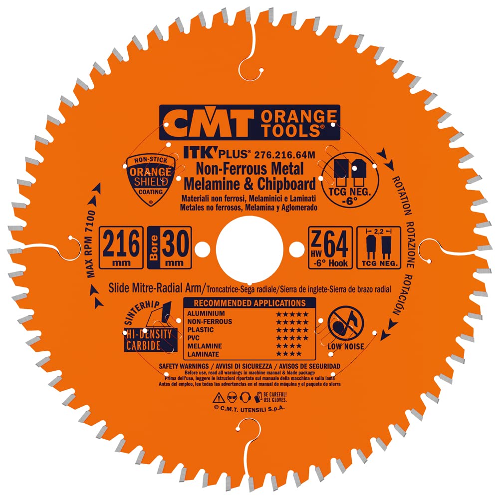 CMT 276.216.64M - ITK Saw Blade for Aluminium HW 216x2.2/1.6x30 Z64 TCG N