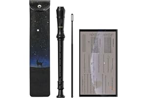 SDREAM Soprano Recorder Instrument for Kids Beginners&Student,8 Hole German Fingering Recorder Flute with Cleaning Rod & Leather Bag (Black)