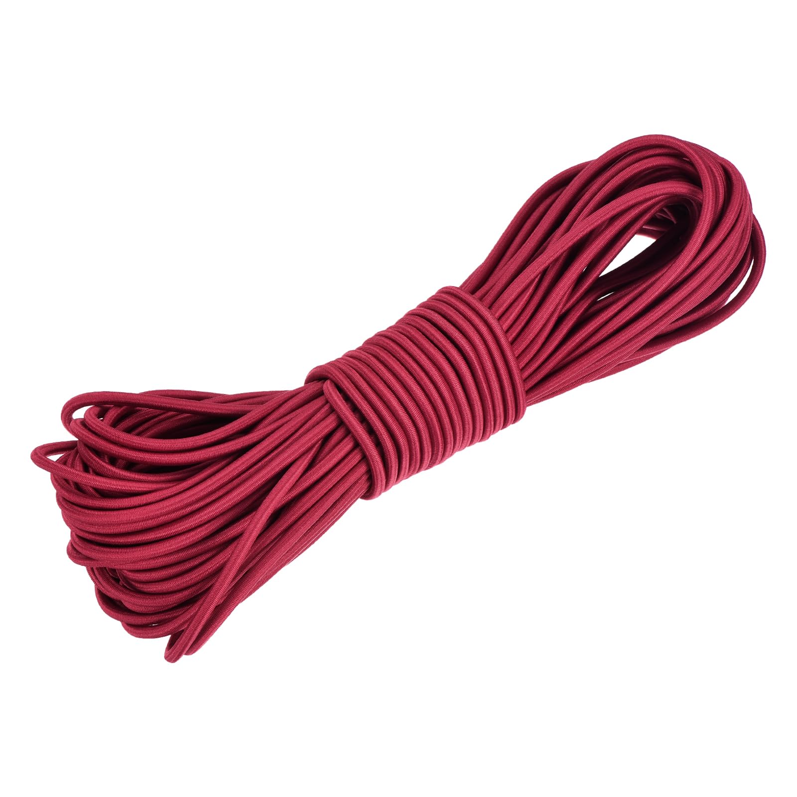 DMiotech 3mm Shock Cord, 17 M Deep Red Bungee Cord Tent Pole Shock Cord Round Elastic Kayak Rope Stretch String Marine Grade Heavy Polyester for DIY Projects Tie Downs
