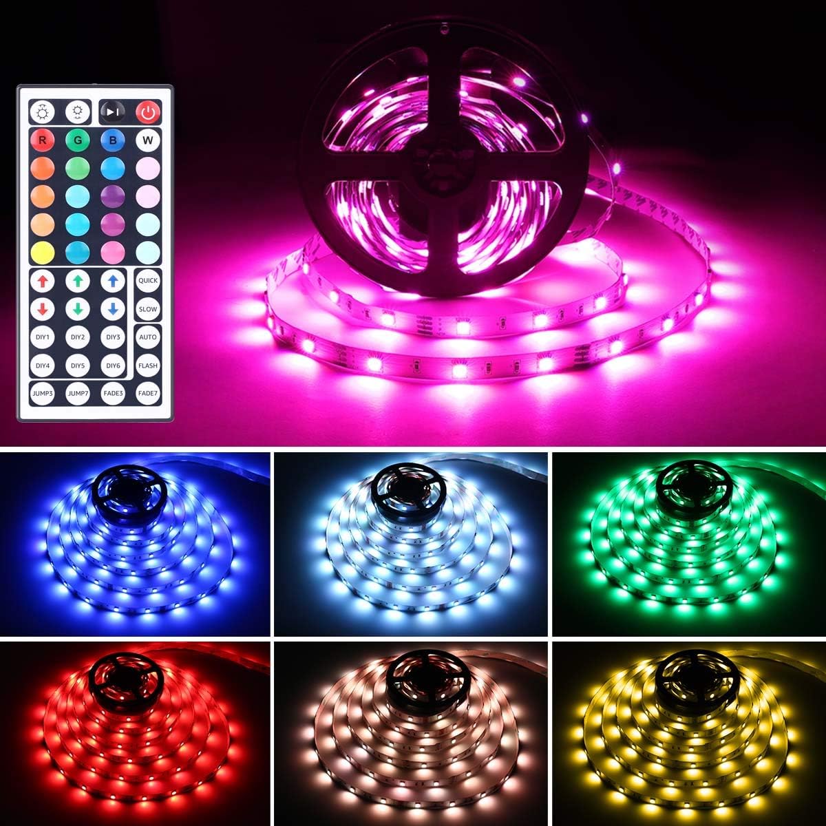 Lepro LED Strip Light 5M, RGB Colour Changing LED Lights with Remote, 150 Bright 5050 LEDs - Image 4
