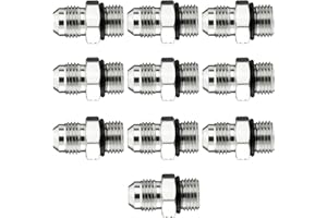 Racewill 10 Pack Hydraulic Hose Adapter Fittings: 3/8" JIC 37° Male x #6 SAE/ORB Male Thread, Straight Tube Fitting Kits with Protection Cover