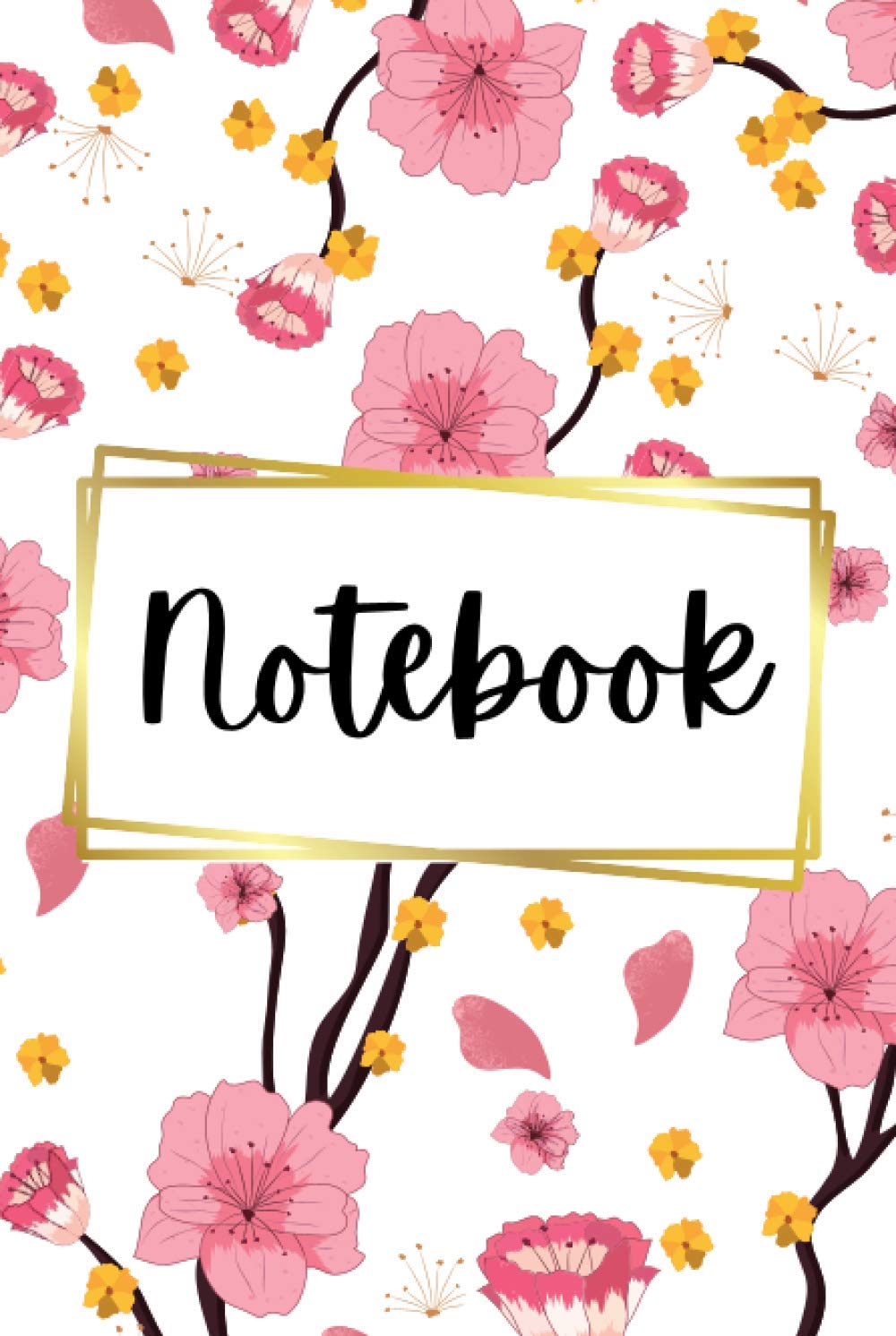 Notebook: Pink floral hardcover lined notebook