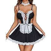 Avidlove Lingerie For Women Sexy Maid Dress French Cosplay Babydoll Lingerie Halloween Costumes Outfits(4Pack) S-XXL