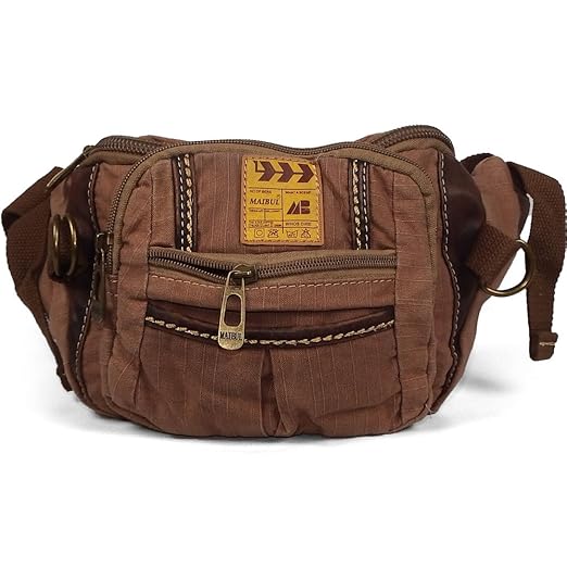Maibul Rugged Canvas Brown Military Series Waist Bag Amazon.in Bags