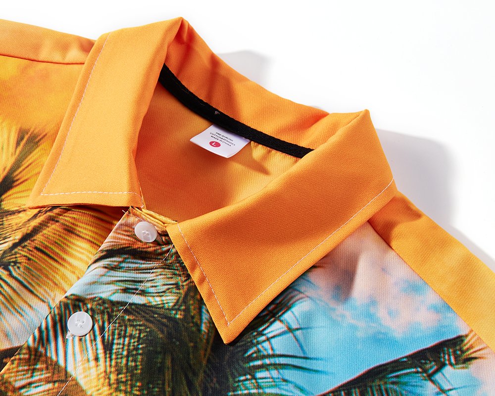 TUONROAD Adult Casual Youth Traditional Tropic Aloha Hawaiian Luau Shirt Adult Vintage Button Down Shirt Yellow Gold Blue White Short Sleeve Shirt Vintage Hawaiian Shirts,Beach-O