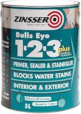 Zinsser Bulls Eye 1-2-3 Plus 2.5 L White Primer Sealer Stain Killer