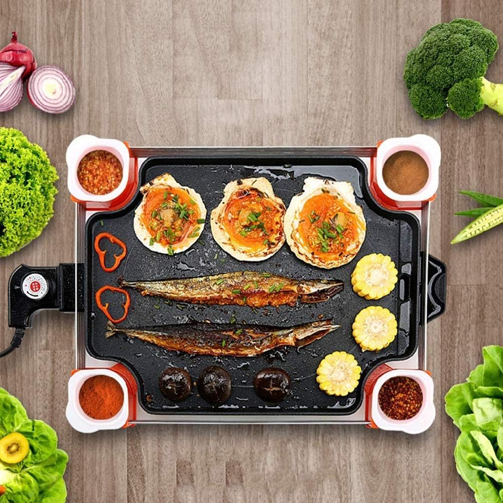 review NILINMA Korean-style Barbecue Grill, Teppanyaki Electric Barbecue Grill Household Multifunctional Durable Electric Barbecue Pot