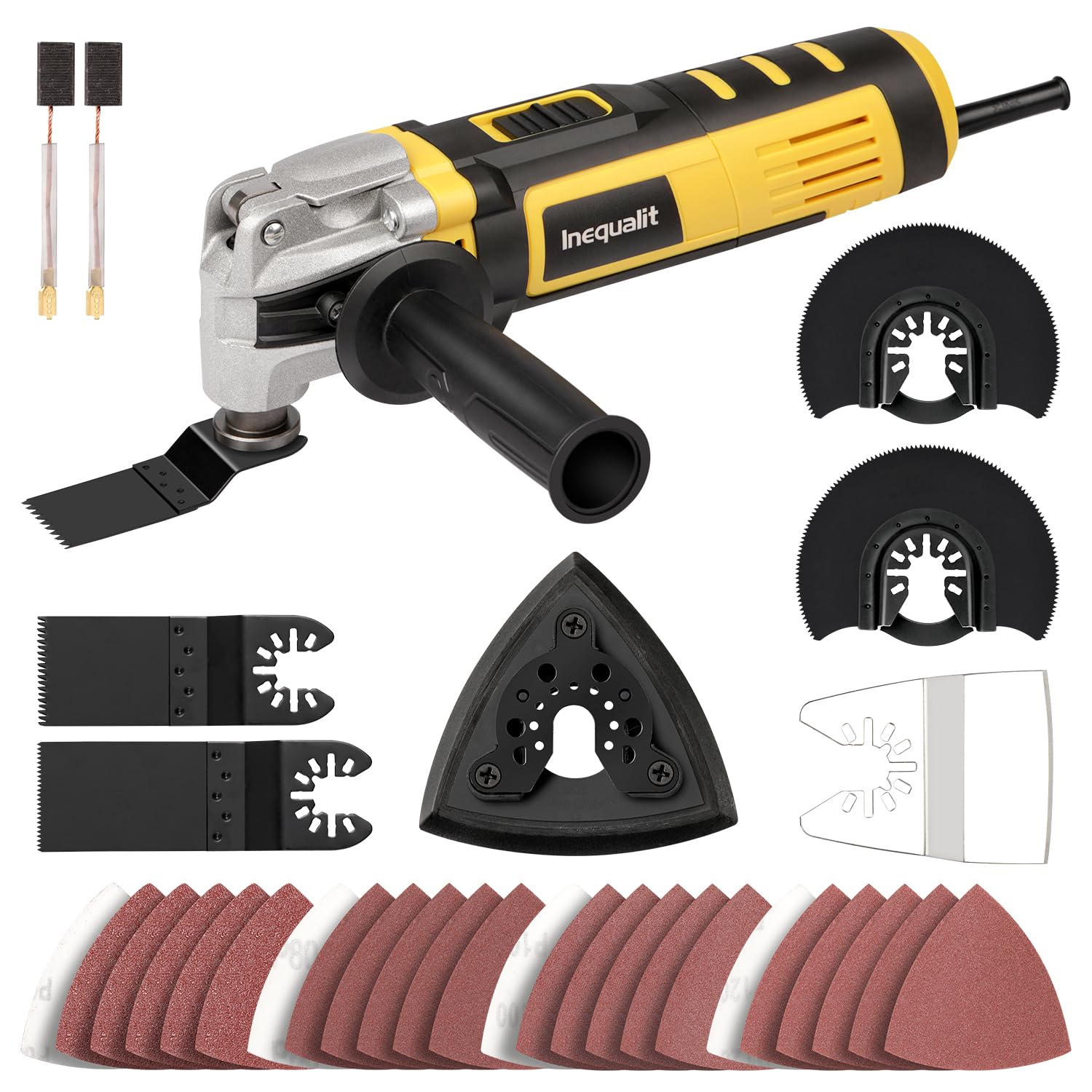 Photo 1 of Inequalit Oscillating Tool, 3.5A Oscillating Multi Tool Kit with 6 Variable Speed, 4° Oscillation Angle, Quick Release System and 30-Piece Accessory Set for Cutting, Sanding, Grinding