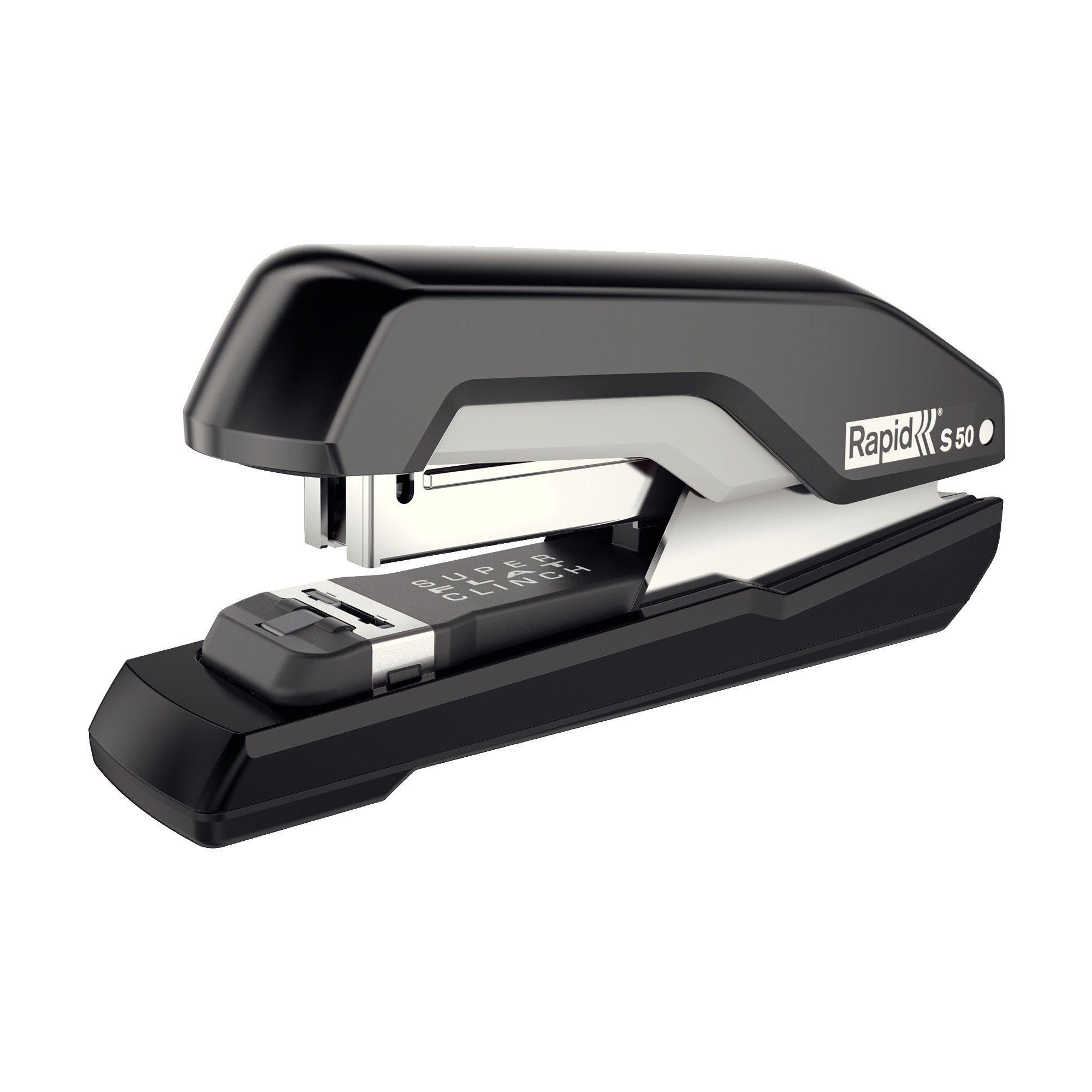Rapid Supreme S50 Half Strip Stapler, 50 Sheet Capacity, Super Flat Clinch Stapling, Black/Grey, 5000543