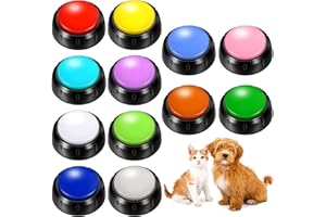 Yunsailing 12 Color Dog Buttons for Communication Voice Recording Pet Training Buzzer Set 30 Second Record & Playback Talking Buttons for Pet Puppy Cat Funny Gifts for Dog, Friend, Family