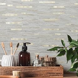 AULIGET 2 Sheets Faux Stone Peel and Stick