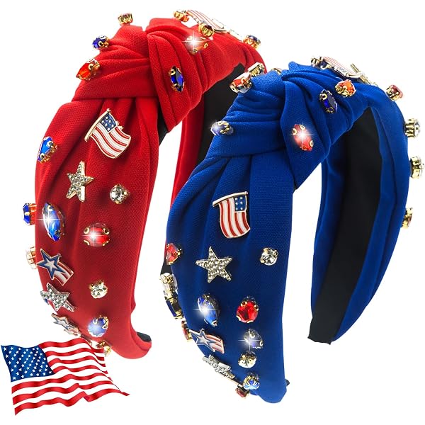 Ardorchid 4. Juli Stirnband Damen – Mit USA Flagge, Strass & Sternperlen – Patriotischer Haarschmuck Für Unabhängigkeitstag