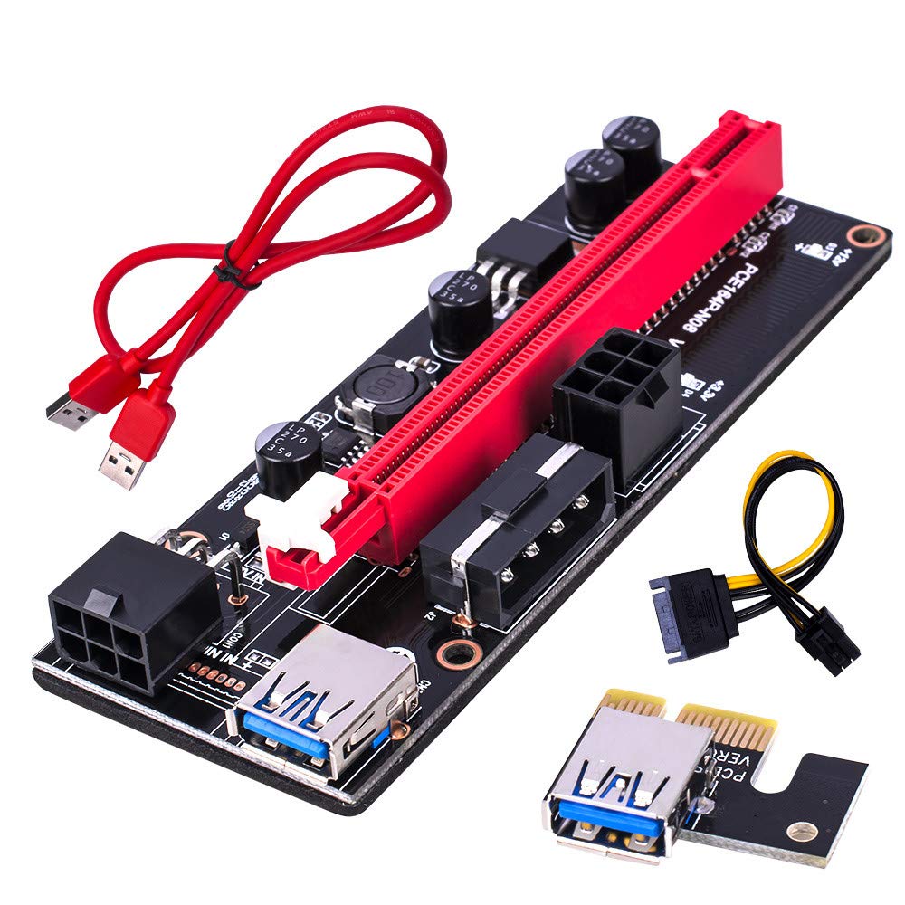 2022 PCI-E v009s 1X to 16X Riser Card USB 3.0 PCI-E Riser Adapter Port Card Extender Wire