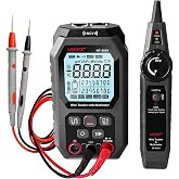 NOYAFA Network Cable Tester with Multimeter, RJ45 Ethernet Cable Toner | NCV AC/DC 600V Anti-Jamming POE CAT5/6 Network Tester 200M Length Test Port Flashing