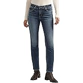 Silver Jeans Co. Women's Elyse Mid Rise Straight Leg Jeans