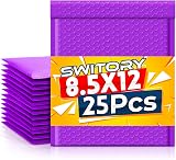 Switory 25 Pcs Purple Poly Bubble Mailers A4 Padded Envelopes 21.6x28cm