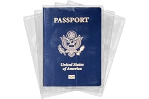 SMLBJUTE Clear Passport Protector Holder Waterproof Plastic Passport Cover Vinyl ID Protector for Travel Document Credit Card (5 Pack)