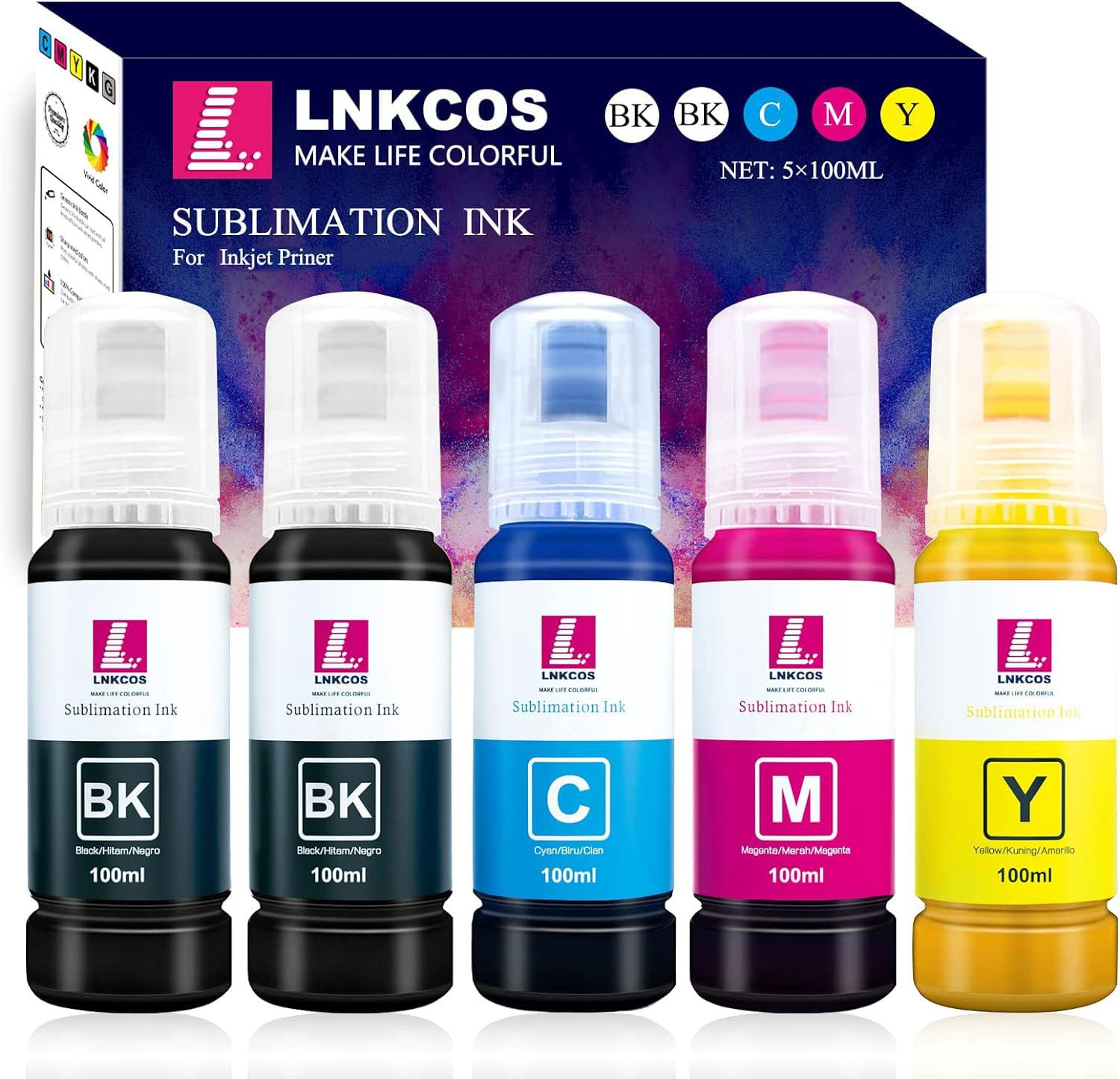 LNKCOS 500ML Sublimation Ink for Epson for EcoTank