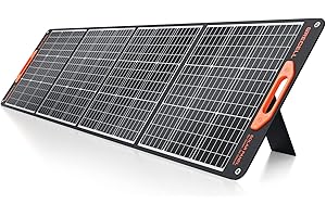 GRECELL 200W Portable Solar Panel for Power Station Generator, 12V/24V Flexible Foldable Solar Panel Kit Lightweight High-Efficiency Solar Charger Power Backup for Outdoor Van Camper Boat Caravan Off-Grid