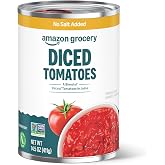 Amazon Grocery, Diced Tomatoes, No Salt Added, 14.5 Oz