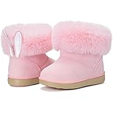 KVbabby Girls Winter Boots Toddler Snow Boots Kids Warm Shoes Fur Lined Fashion Ankle booties Non-Slip