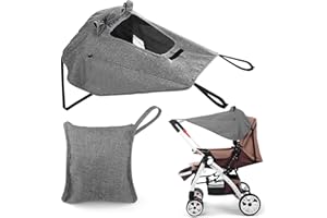 Stroller Canopy, Sunshade Extension, Accessories Stroller for Summer, Sun Shade for Strollers and Car Seats (Grey) UPF 50+