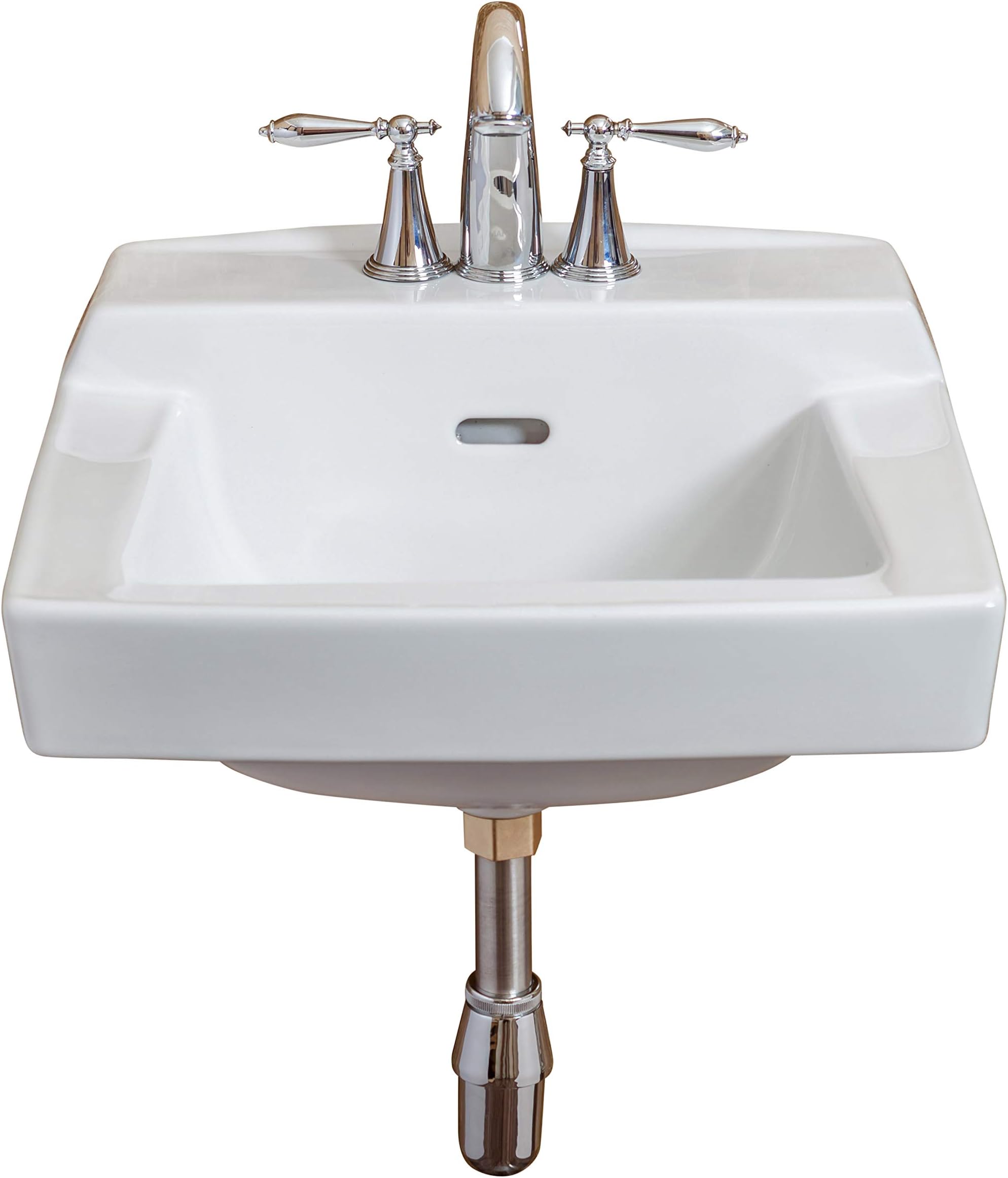 Fine Fixtures WH1917W Wall Mount Ceramic Chinaware Sink, White