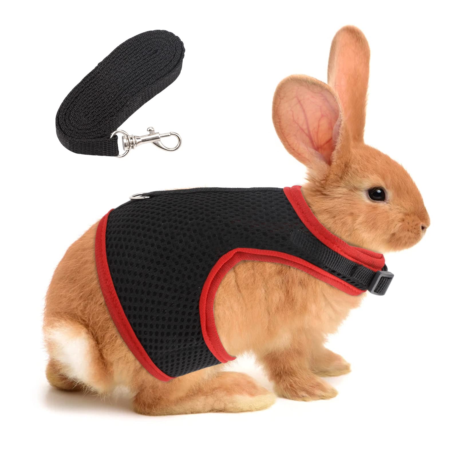 Adjustable Rabbit Harness for Rabbits Guinea Pigs Small Animals with Lead Harness with Lead for Guinea Pigs for Small Pets, Rats, Iguanas, Hamster Ferrets, L