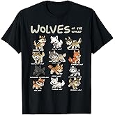 Chibi Wolf Wolves Animals of The World Wolf Lover T-Shirt