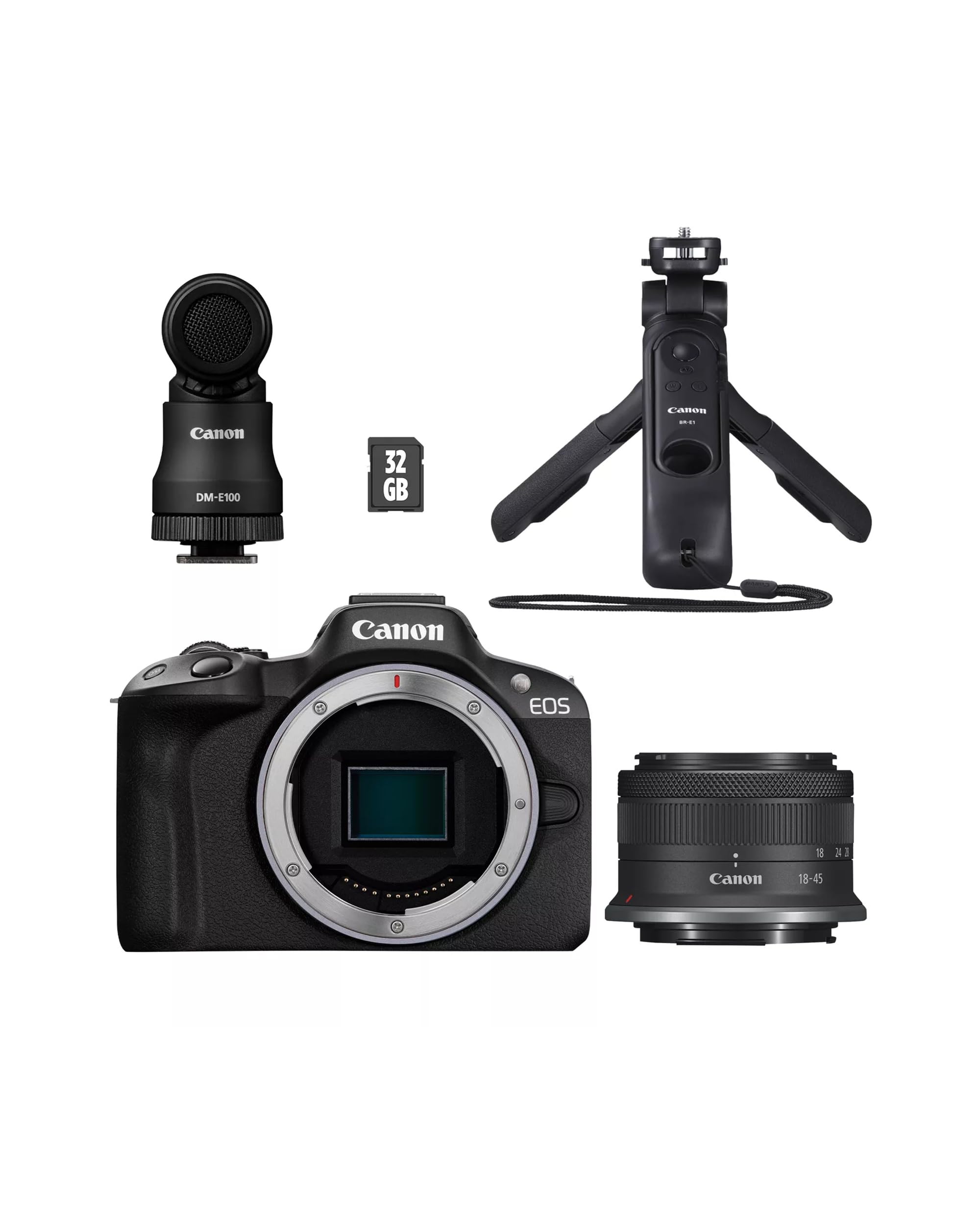Canon EOS R50 Spiegellose Kamera Content Creator Kit – APS-C, 4K, WLAN, Bluetooth, kompakte Vlogging-Kamera für Einsteiger und Profis