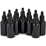 Vivaplex, 12, Black, 1 oz Glass Bottles, With Glass Eye Droppers