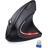 Ergonomic Mouse TECKNET 4800 DPI Silent Mouse 5 Adjustable DPI Wireless Mouse 2.4G Vertical Mouse 6 Buttons Computer Mouse Co