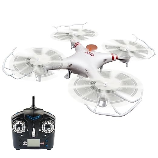 GPTOYS F2C Aviax Remote Control Quadcopter Drone Helicopter with Transmitter & Gyro System & HD Camera & LED Lights & 4G SD Card & SD Card Reader