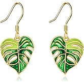 POPLYKE Bohemian Leaf Earrings for Women Sterling Silver Dangle Drop Earrings Boho Vaction Jewelry