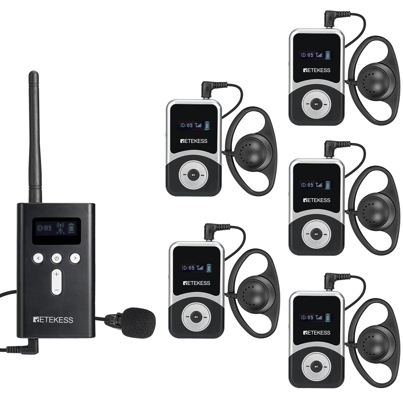 Photo 1 of Retekess T130S(2nd Gen T130) Audio Tour Guide System,Church Translation System, Hi-Fi Sound, 100m, D-Shaped Headphones for Both Ear, Tour Guide Headsets for School