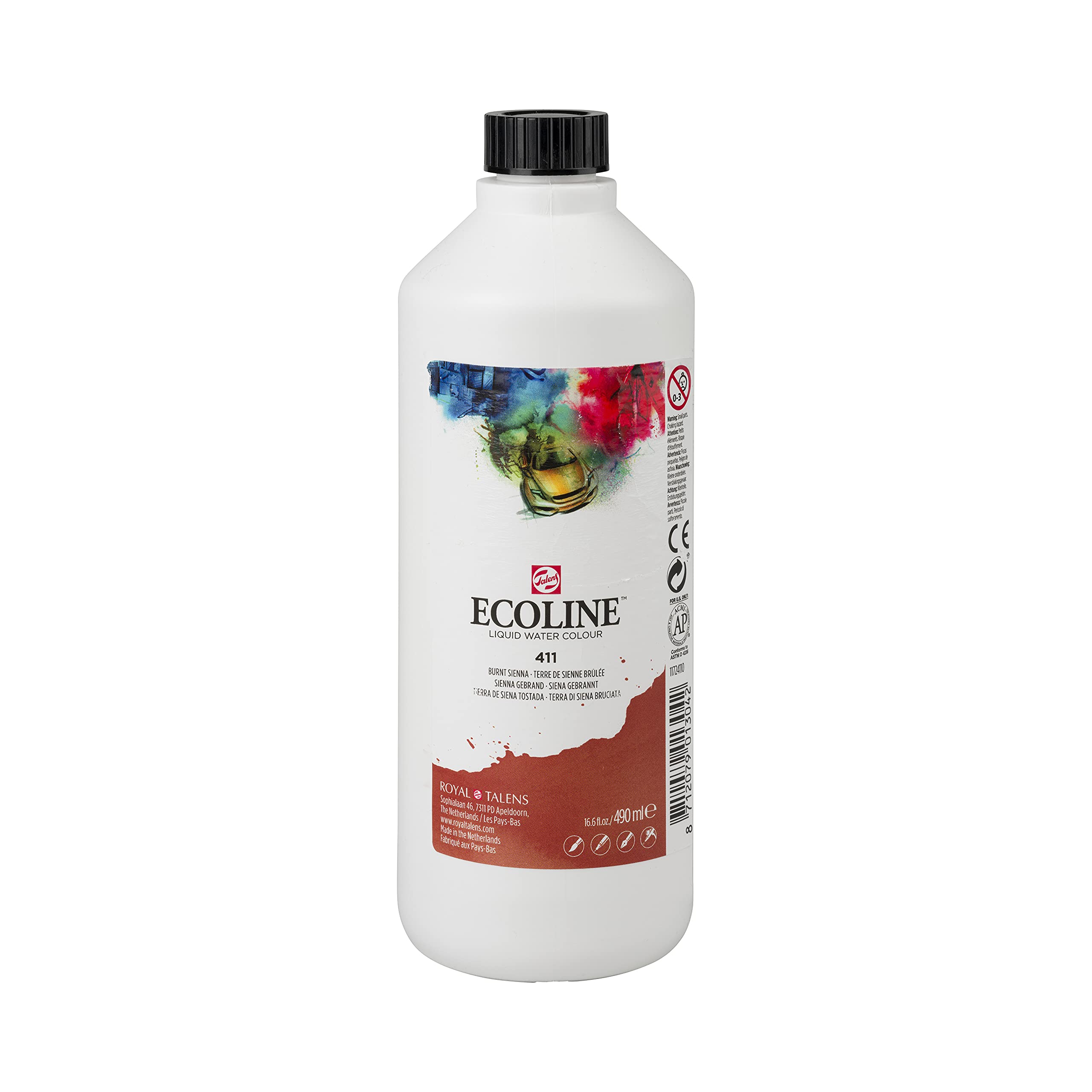 Ecoline Liquid Watercolour Bottle 490 ml Burnt sienna 411 (11724110) — image 1