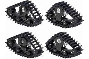 POWMOK TRX4M Snow Tires, 4 Pcs Snow Tires Sets Simulate Carload Tracks Wheel Sandmobile Conversion for 1/18 RC Crawler TRX4M Upgrades (Black)