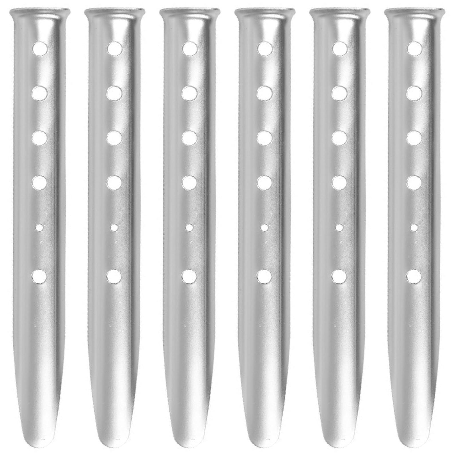 TRIWONDER 6 Pack Tent Pegs Metal Heavy Duty 12 Inch (31cm) Sand Pegs Snow Tent Stakes Aluminum U-Shaped Ground Nails for Camping Picnic Beach (Silver)