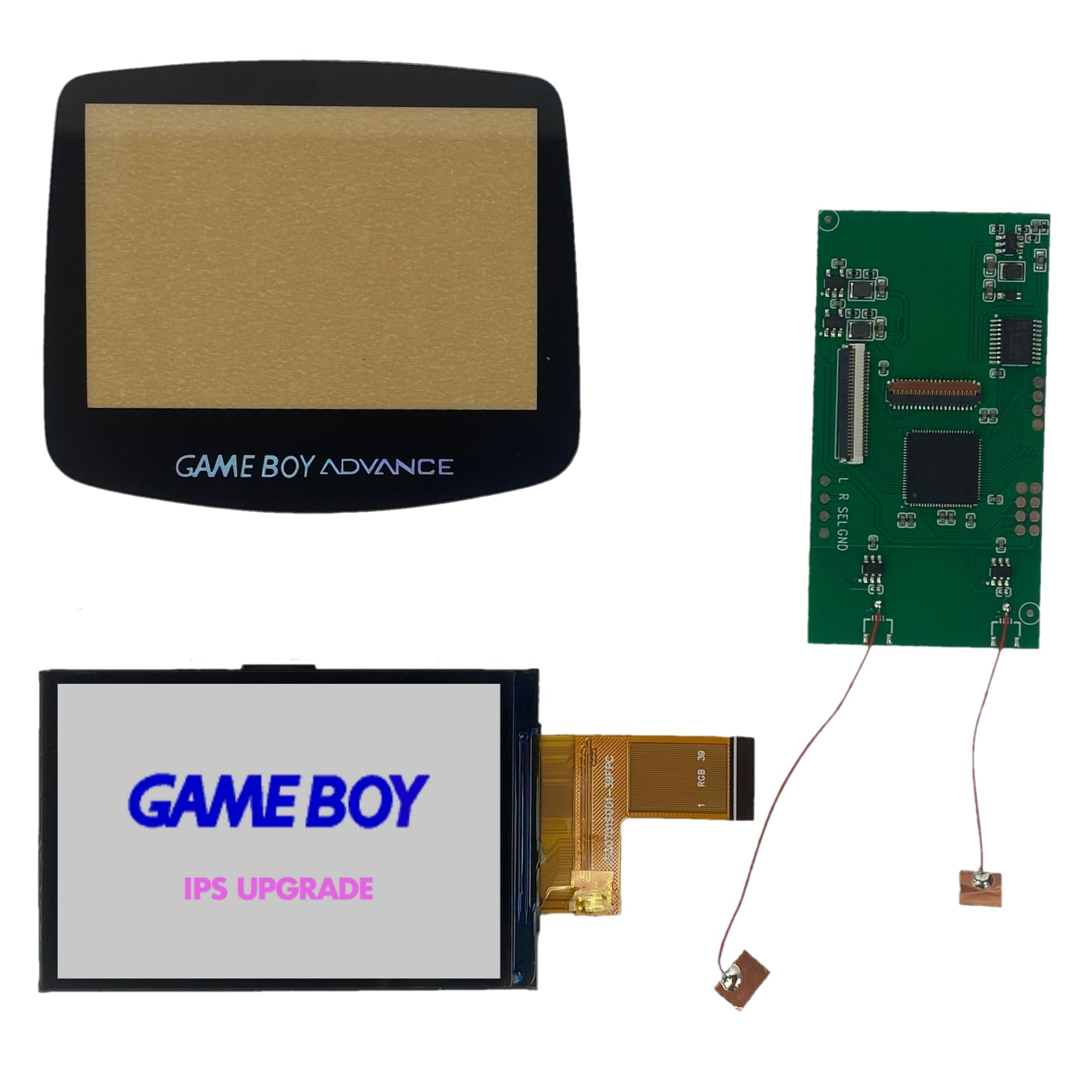 Finding Harvest Game Boy Advance 3.0 720x480 V5 Drop In IPS Kit for Gameboy AGB-001 (with Black Glass Screen Lens)