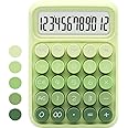 UPIHO Standard Gradient Green Calculator - 12 Digit Display and Big Buttons, Cute Office Desk Accessory